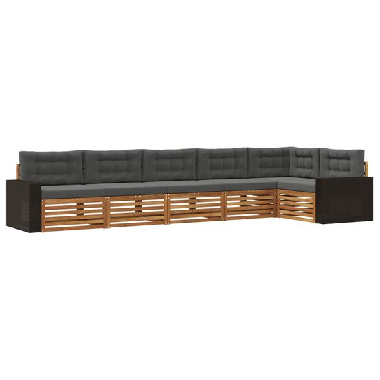 Ensemble de canapés d'extérieur 6 pc naturel et anthracite