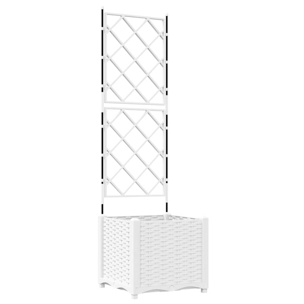 Cache-pot de jardin blanc 40 x 40 x 143 cm acier