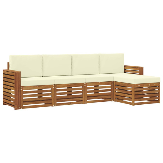 Ensembles de canapés avec coussin 5 pcs naturel et crème