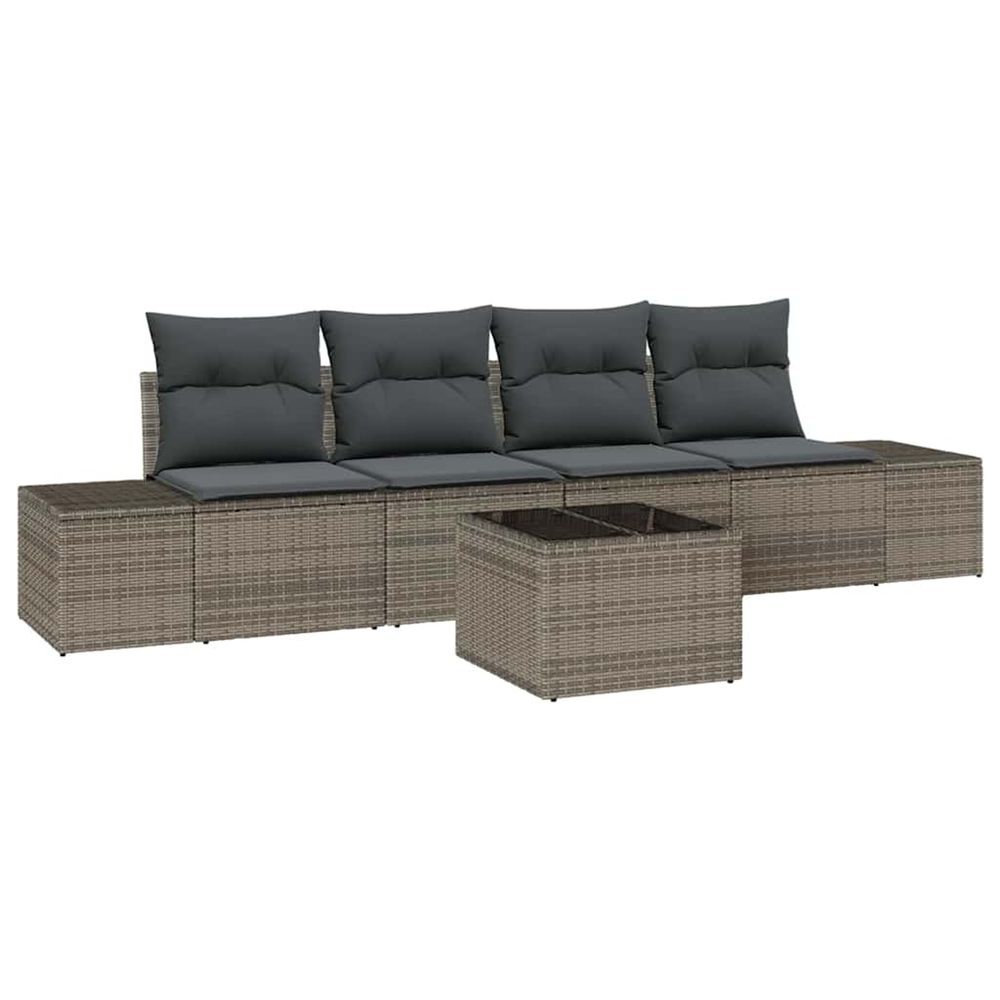 Ensemble de canapés 5 pc gris polyrotin