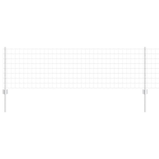 Clôture avec poteau argenté 0,6 x 25 m acier