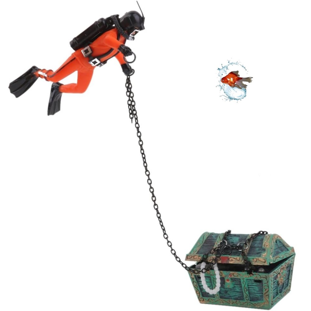 Plongeur chasseur de trésor pour aquarium