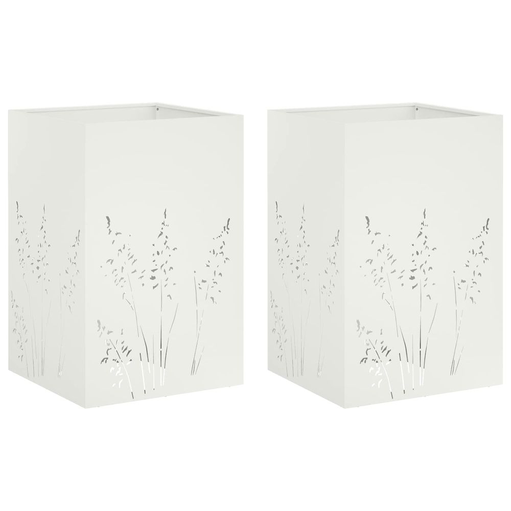 Cache-pot de jardin 2 pc blanc 50 x 50 x 75 cm