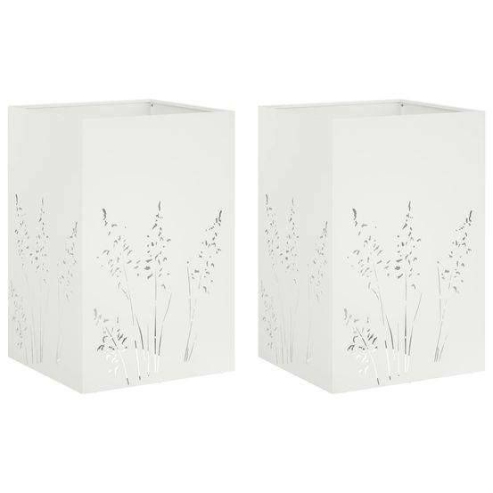 Cache-pot de jardin 2 pc blanc 50 x 50 x 75 cm