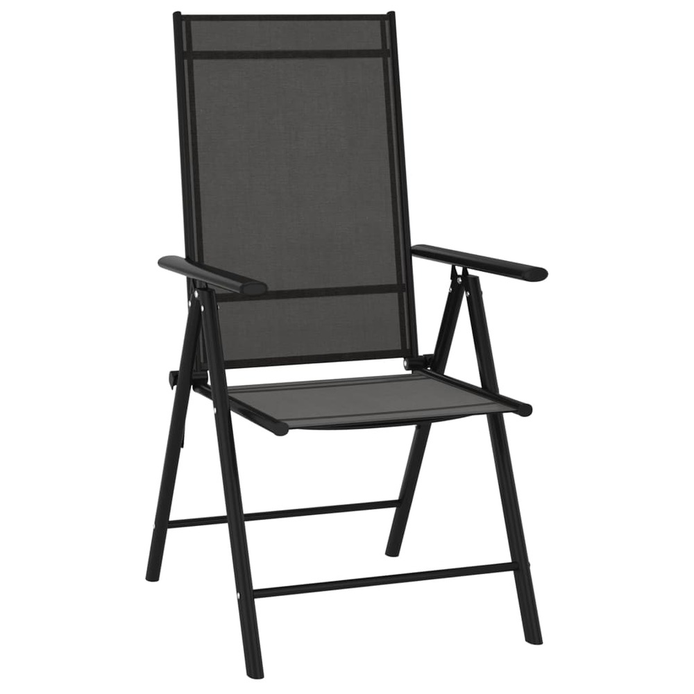 Chaises de jardin pliables lot de 6 textilène noir