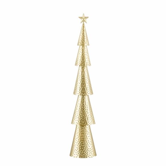 Mica decorations décoration de sapin de noël - l18 x l9 x h91 cm - fer - doré