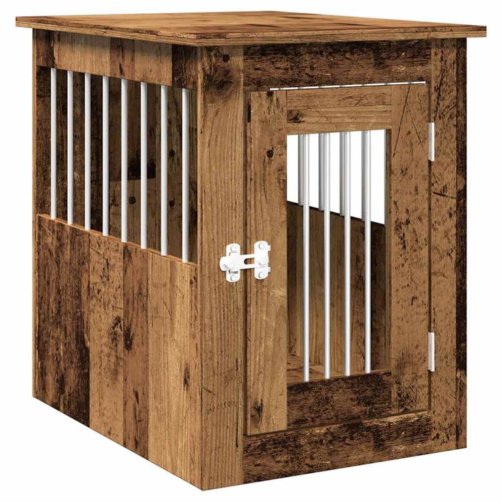Meuble de cage chien vieux bois 45x62x59 cm bois d'ingénierie