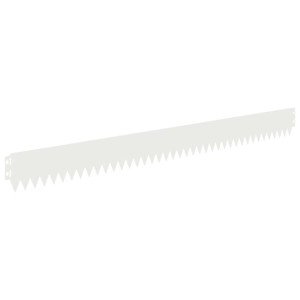 Bordure de pelouse 30 pc 103 x 10 cm acier blanc
