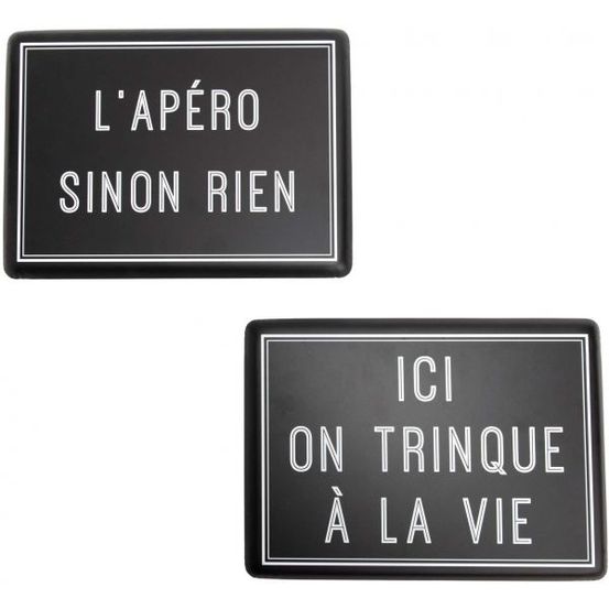 Plaques décoratives en métal apéro (lot de 2)