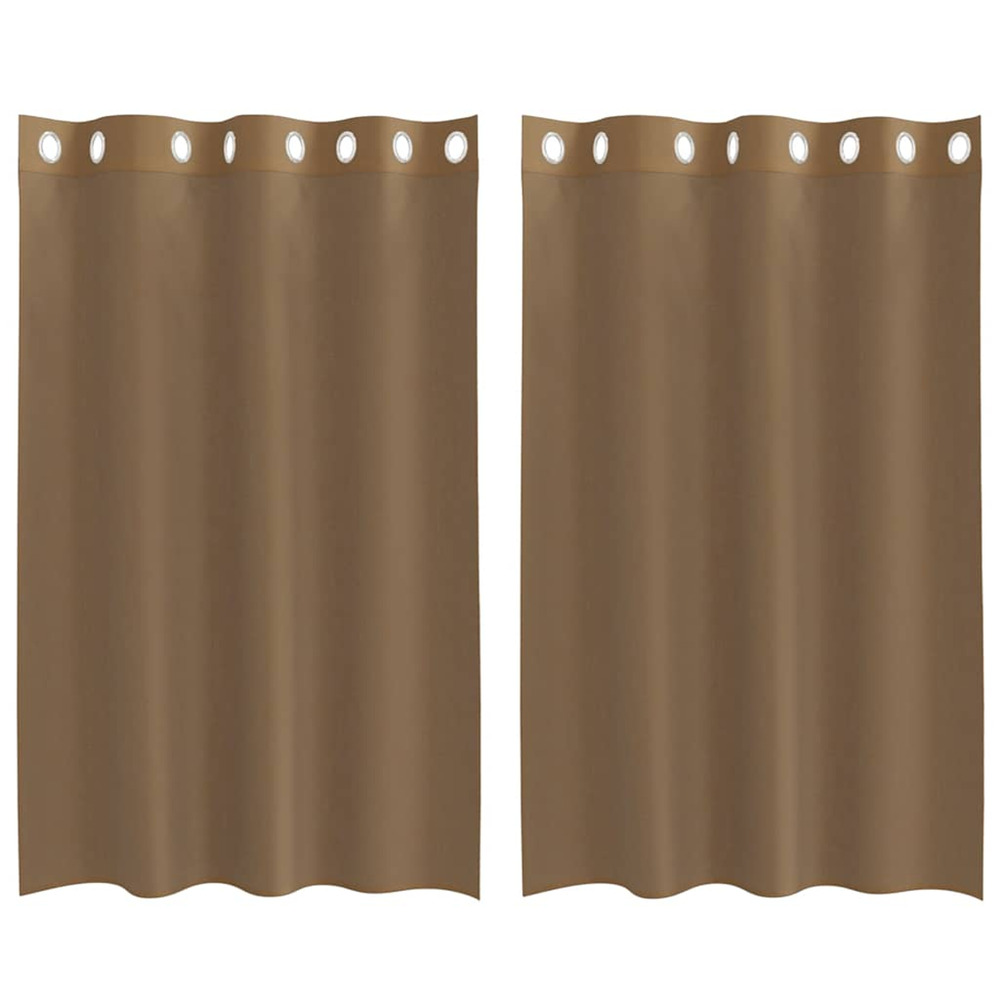 Rideaux en voile avec œillets 2 pcs marron clair