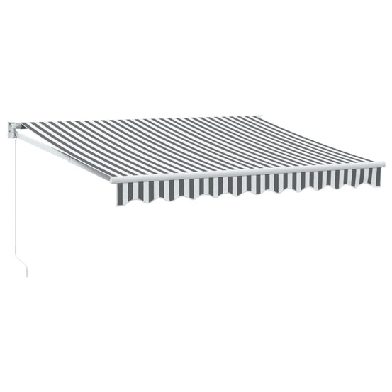 Auvent rétractable anthracite/blanc 3x2,5 m tissu et aluminium