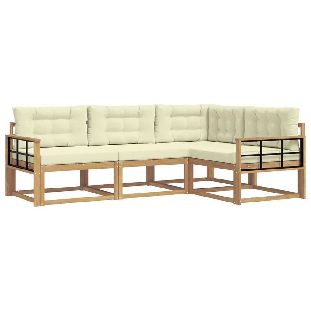 Ensemble de canapés d'extérieur 3 pc blanc et crème polyester
