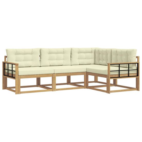 Ensemble de canapés d'extérieur 3 pc blanc et crème polyester