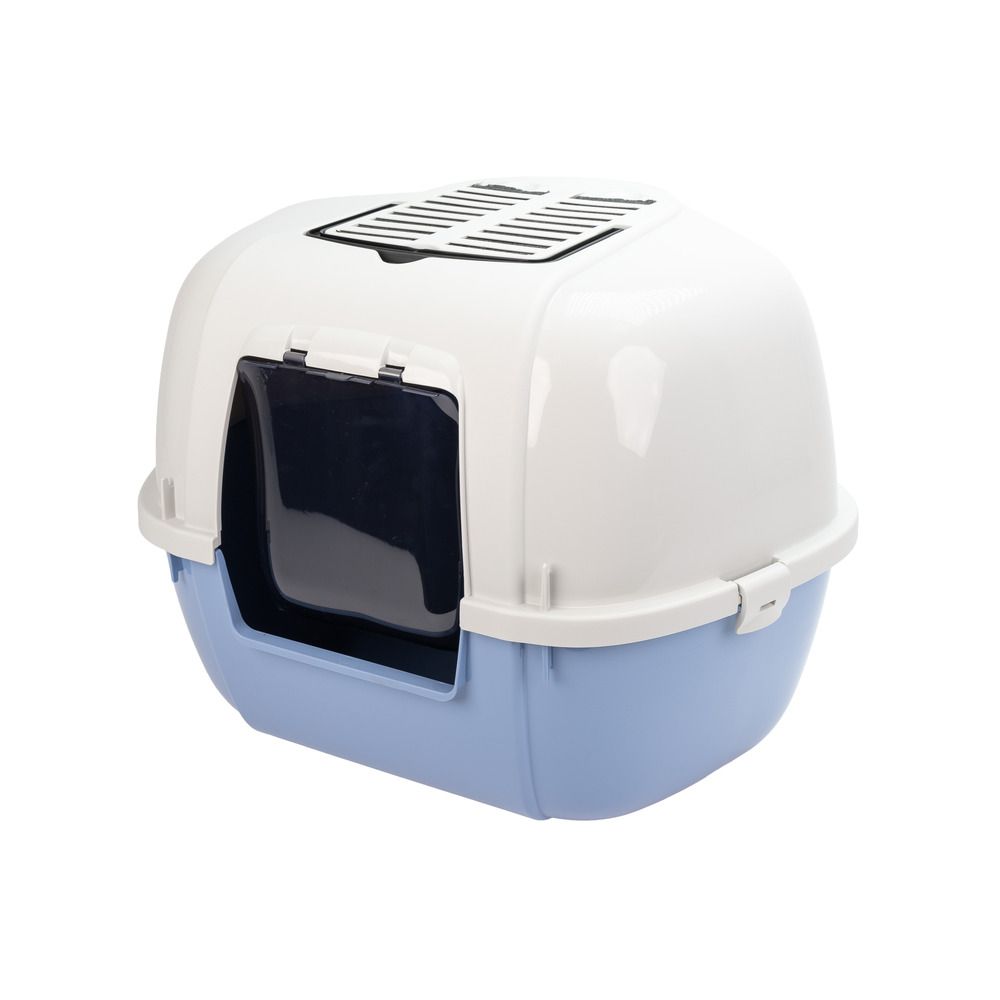 Ferplast bac litiere pour chat, maison de toilette pour chat, bac à litière d'angle, 2 filtres à charbon actif anti-odeur inclus,