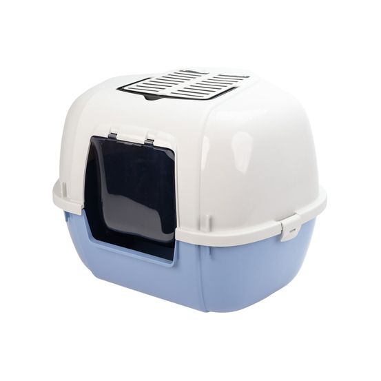Ferplast bac litiere pour chat, maison de toilette pour chat, bac à litière d'angle, 2 filtres à charbon actif anti-odeur inclus,