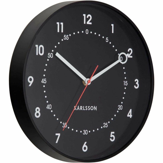 Horloge murale en résine fresco noir