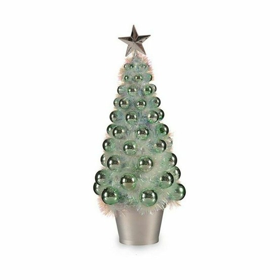 Sapin de noël iridescent vert plastique 16 x 37,5 x 16 cm polypropylène