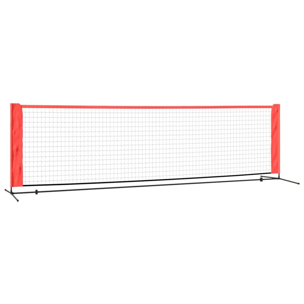 Filet de tennis noir et rouge 300x100x87 cm polyester