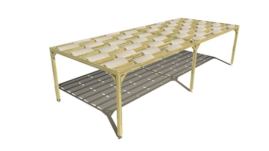 Pergola bois • 10m x 4m • indépendante • sens largeur • voilage semi-transparent inclus • livraison comprise