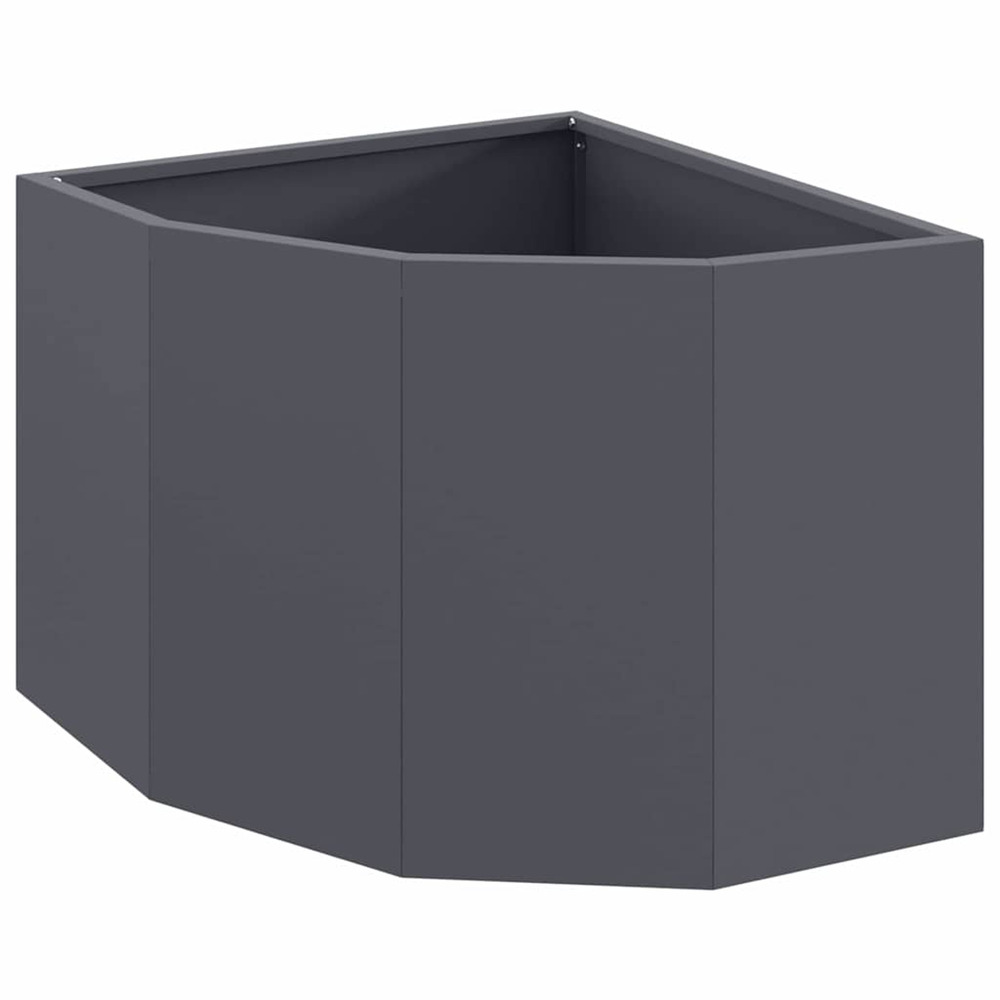 Jardinière d'extérieur d'angle anthracite 45 x 45 x 35 cm acier