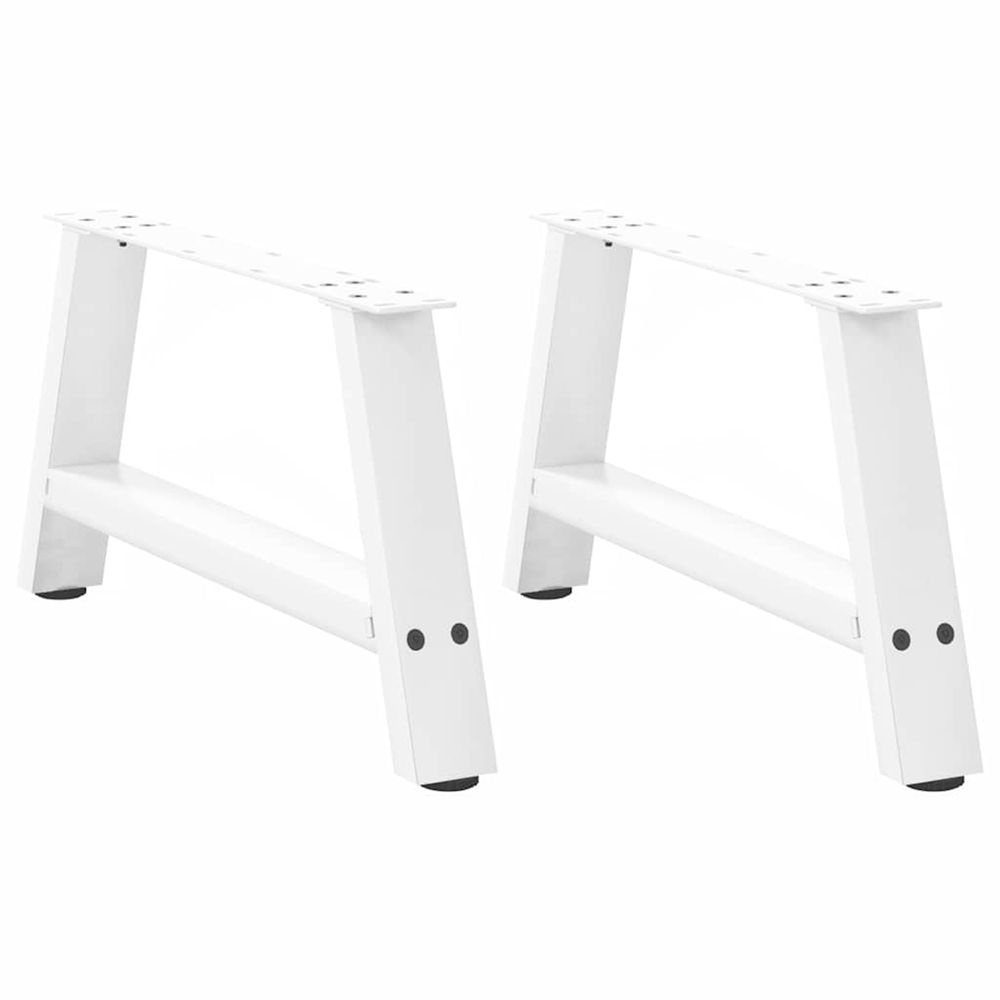 Pieds de table basse en forme de a, 2 pièces, blanc, 70 x (30-31) cm, acier