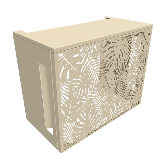 Cache climatisation atole en aluminium thermolaqué - taille 1 : h. 80 x l. 100 x p. 54 cm - crème