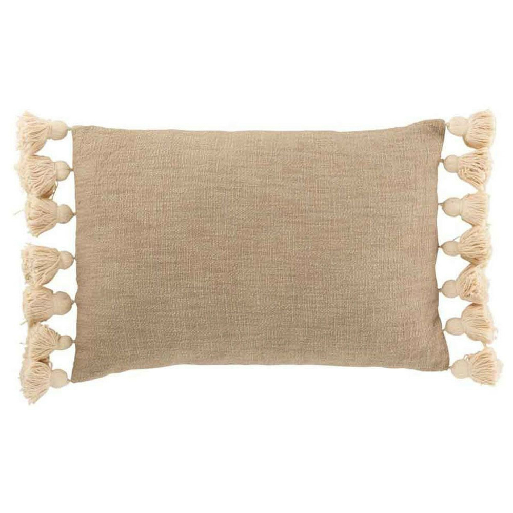 Coussin déco à pompons 