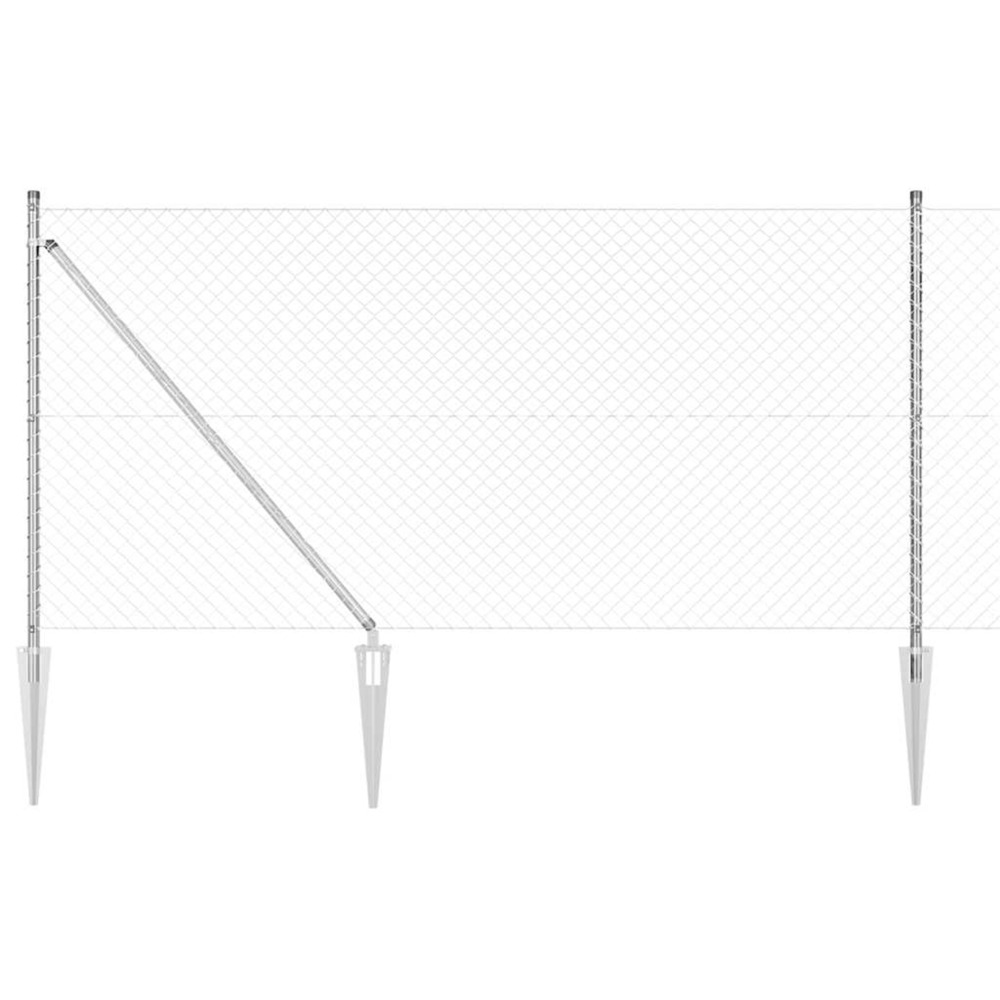 Poteau de clôture. Argenté 10 x 1 m (maille de 40 x 40 mm)