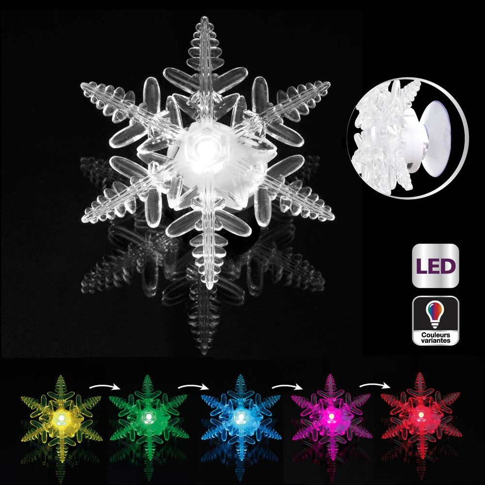 Sujet lumineux flocon ventouse