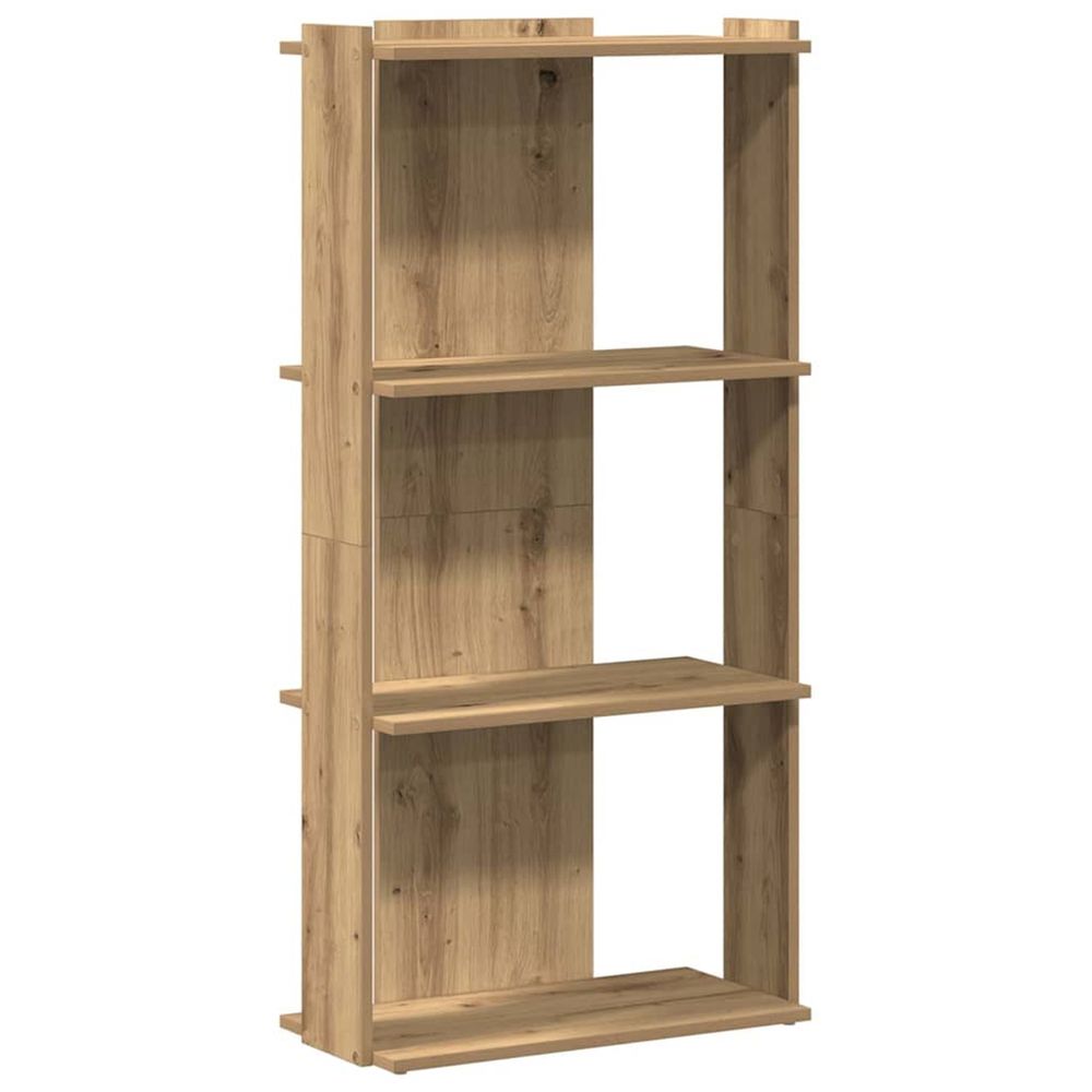 Bibliothèque à 3 niveaux chêne artisanal 60x30x120 cm