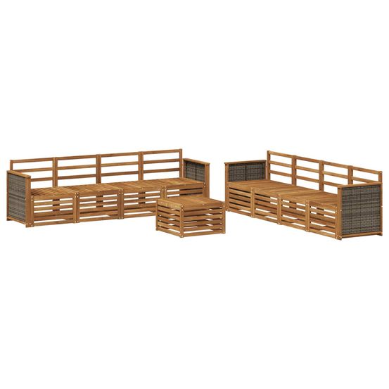 Ensemble de canapés d'extérieur 9 pc naturel