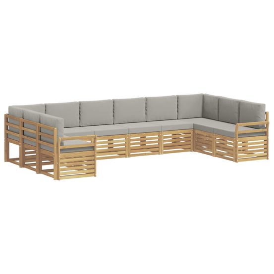Ensemble de canapés d'extérieur 10 pc blanc et gris clair