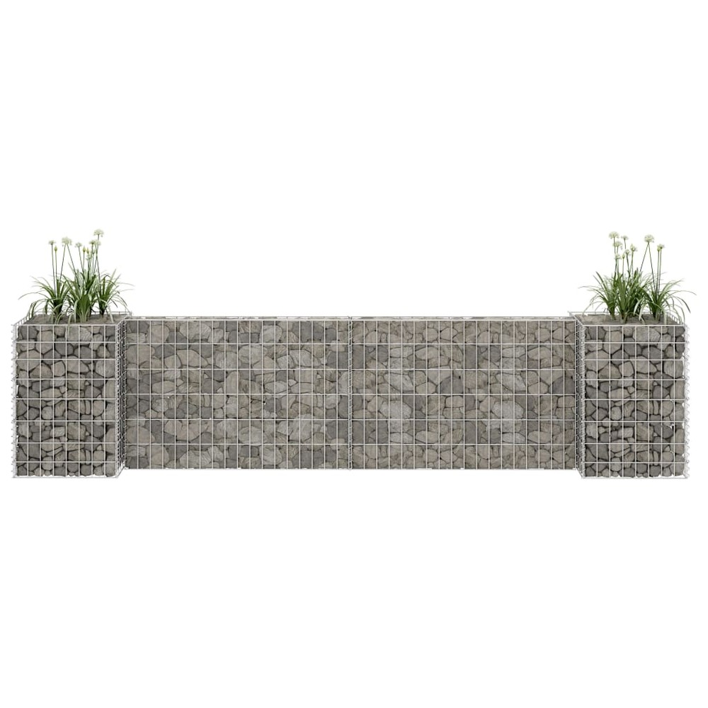 Jardinière à gabion en h fil d'acier 260x40x60 cm