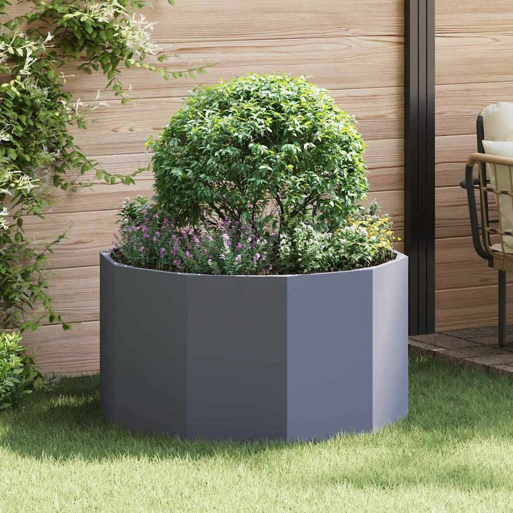 Jardinière anthracite 90 x 90 x 50 cm acier