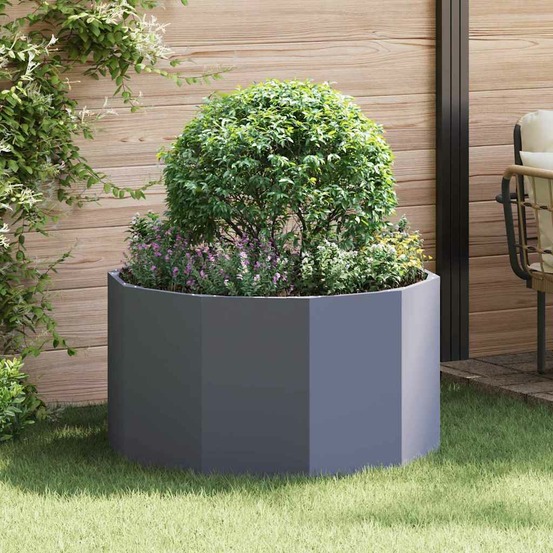 Jardinière anthracite 90 x 90 x 50 cm acier