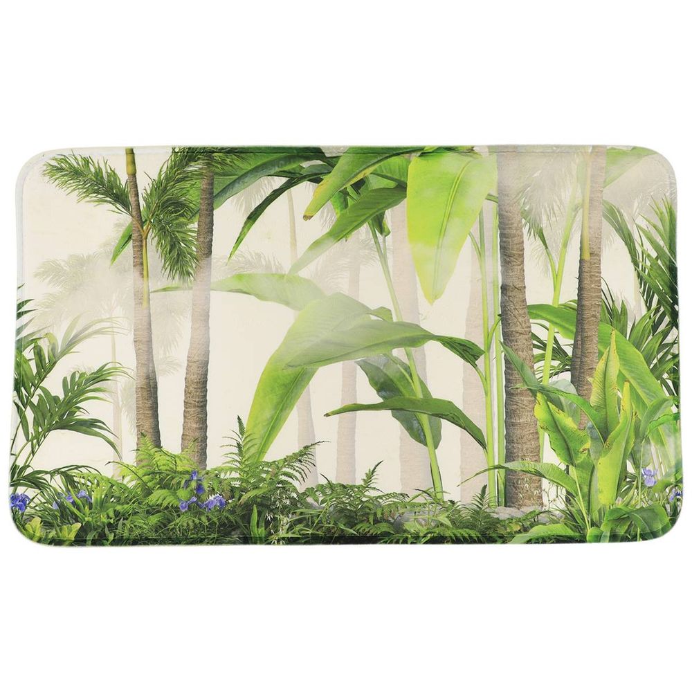 Tapis de bain en microfibre imprimé 45 x 75 cm décor oasis