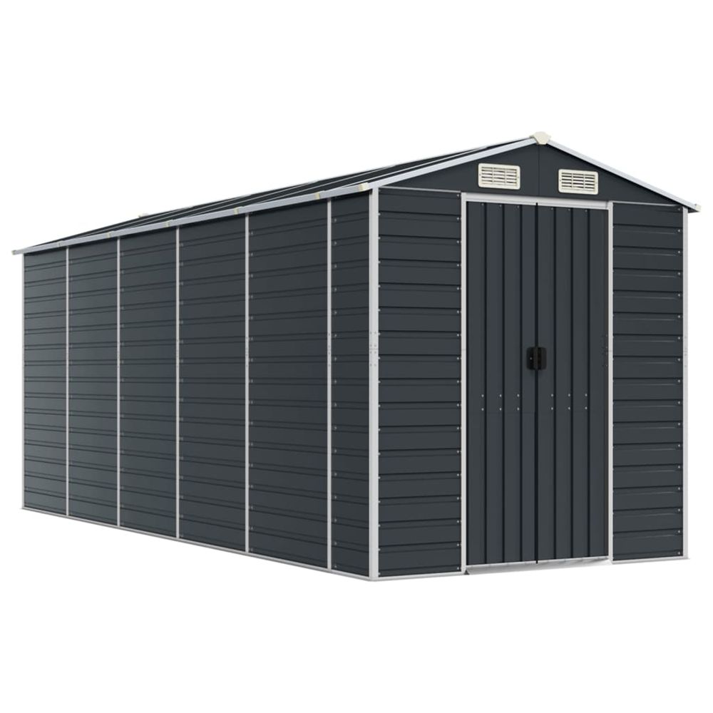 Abri de jardin anthracite 191x470x198 cm métal galvanisé