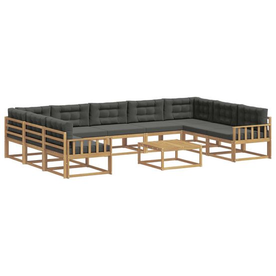 Ensemble de canapés d'extérieur 10 pc blanc et anthracite
