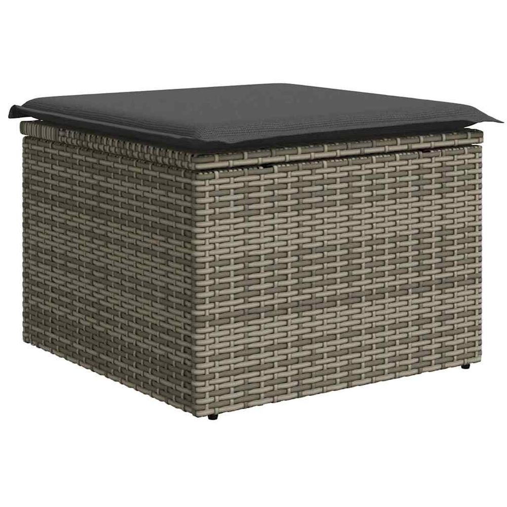 Ensemble de canapé de jardin 9 pc gris polyrotin