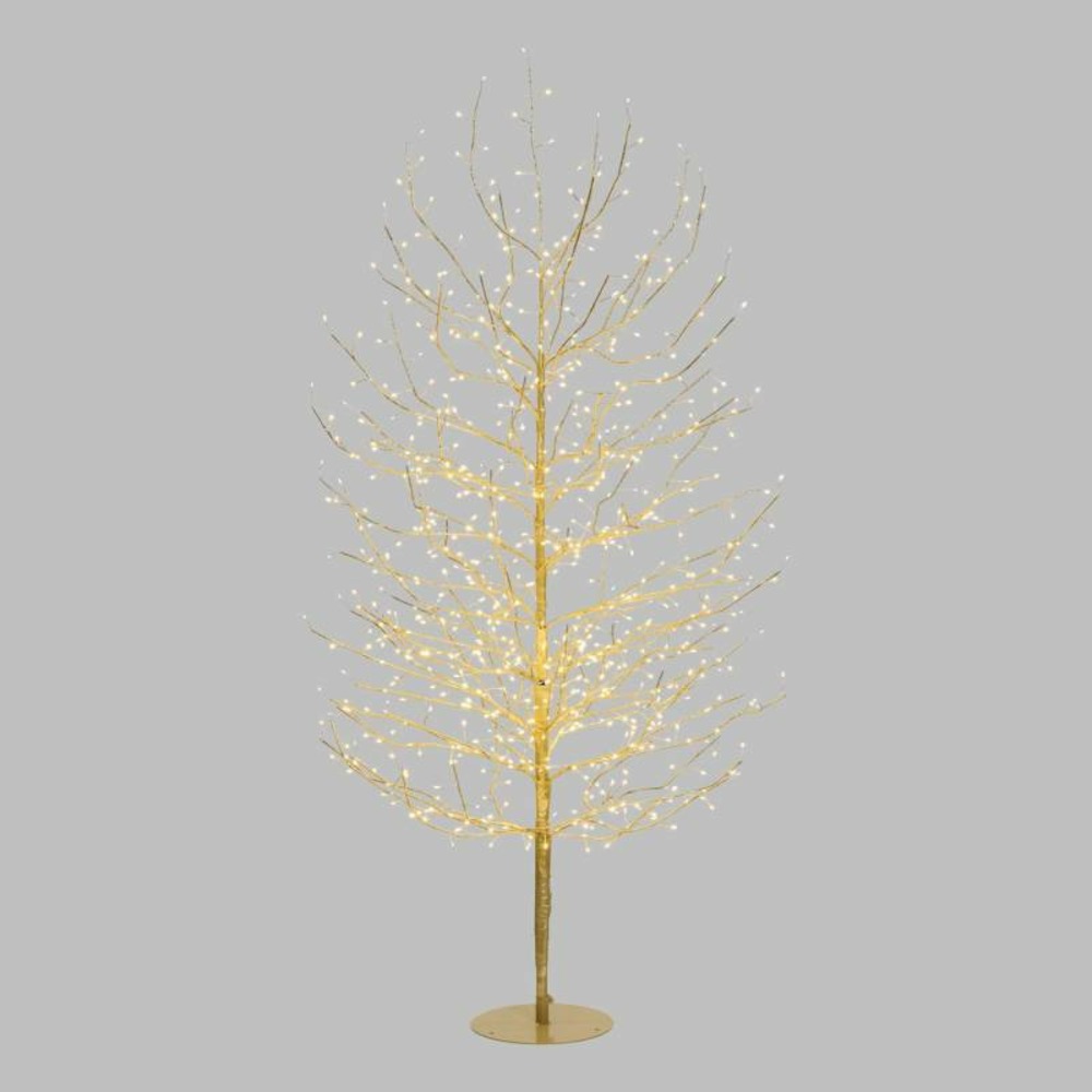 Arbre lumineux branche tilleul champagne h170cm 784 micro led blanc chaud flash lotti