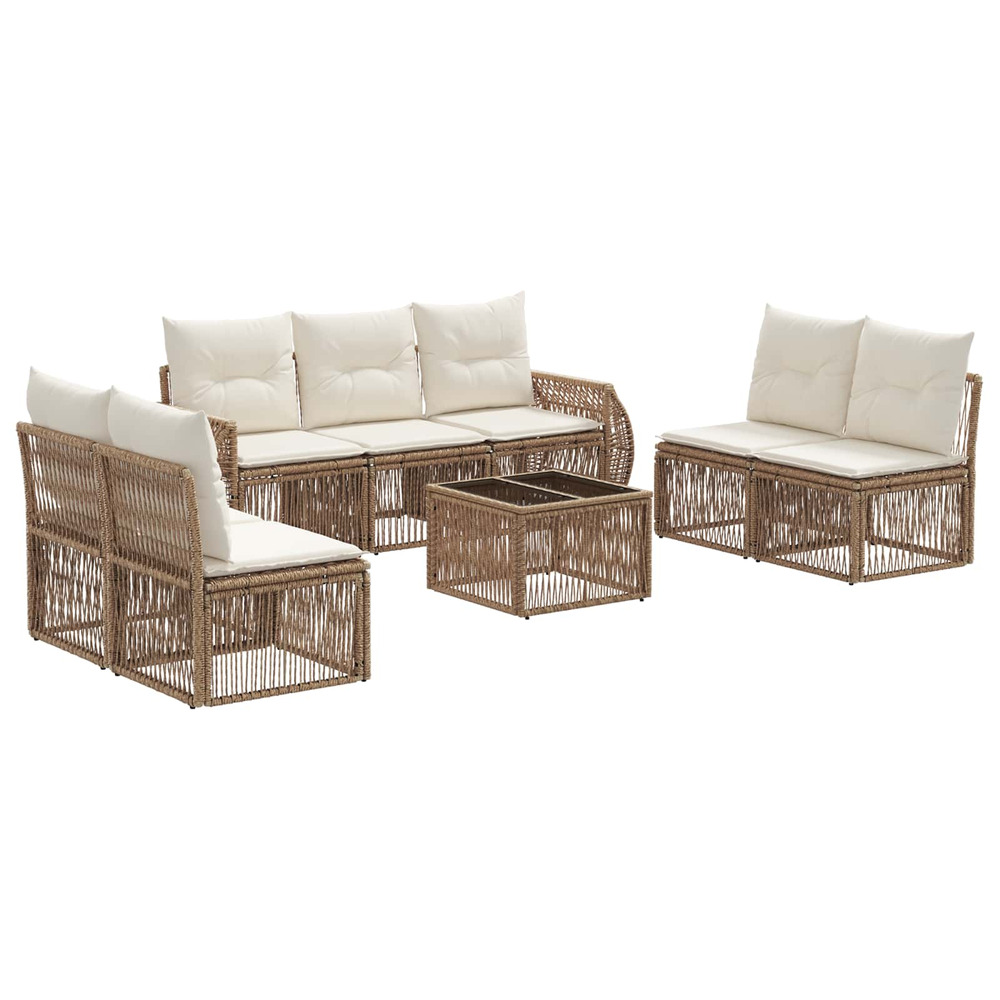 Ensemble de canapé de jardin 8 pcs beige et blanc crème