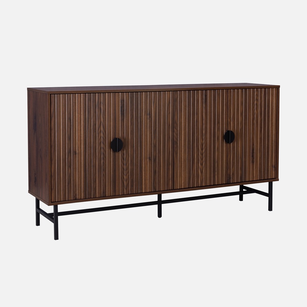 Buffet de rangement, bazalt, quatre portes, deux étagères, , buffet haut, vaisselier, l 157,5 x l 39 x h 83cm