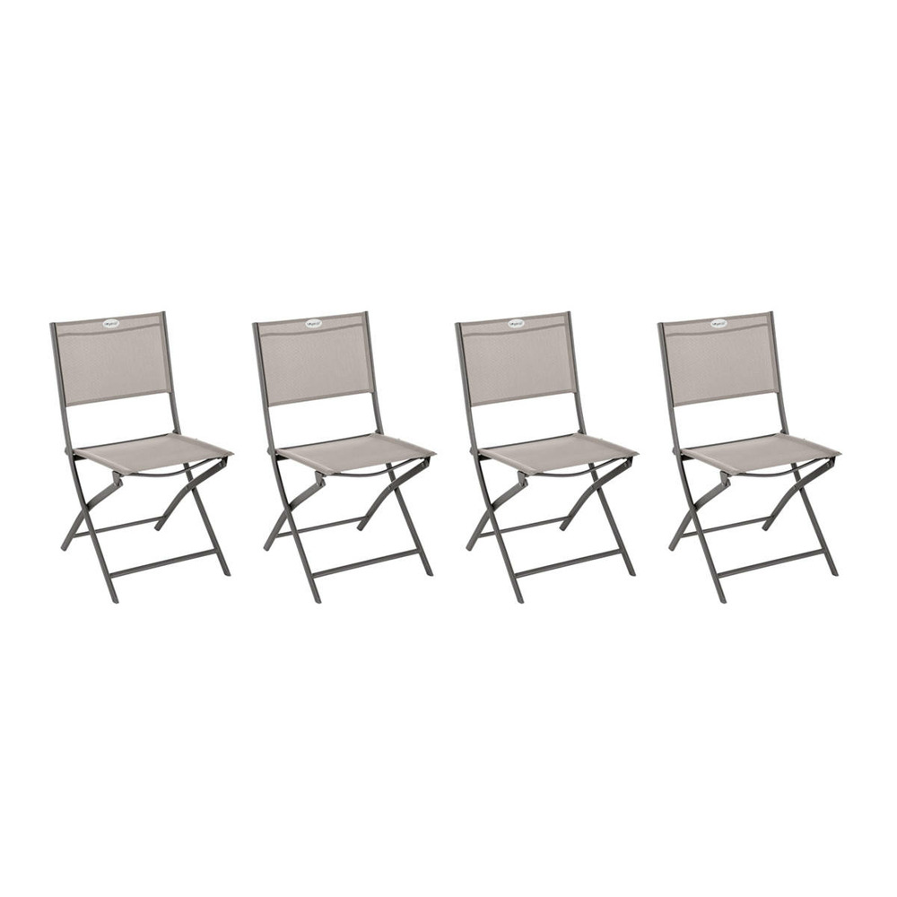 Lot de 4 chaises de jardin pliantes modula noisette & tonka