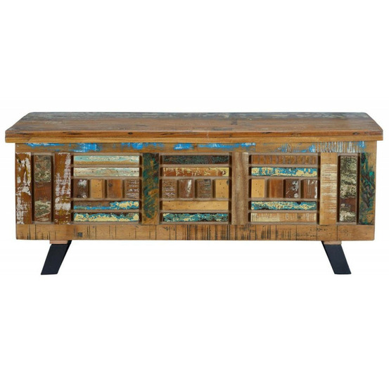 Coffre bois-fer marron - calypso décoration d'autrefois