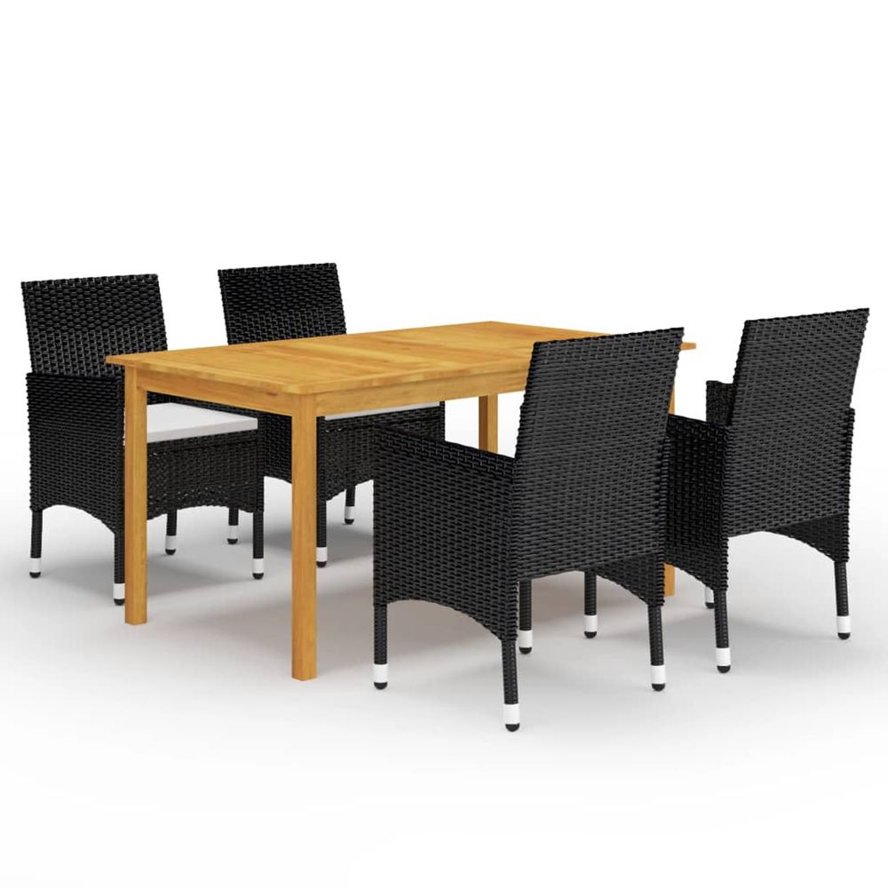 Ensemble à manger de jardin 5 pcs noir
