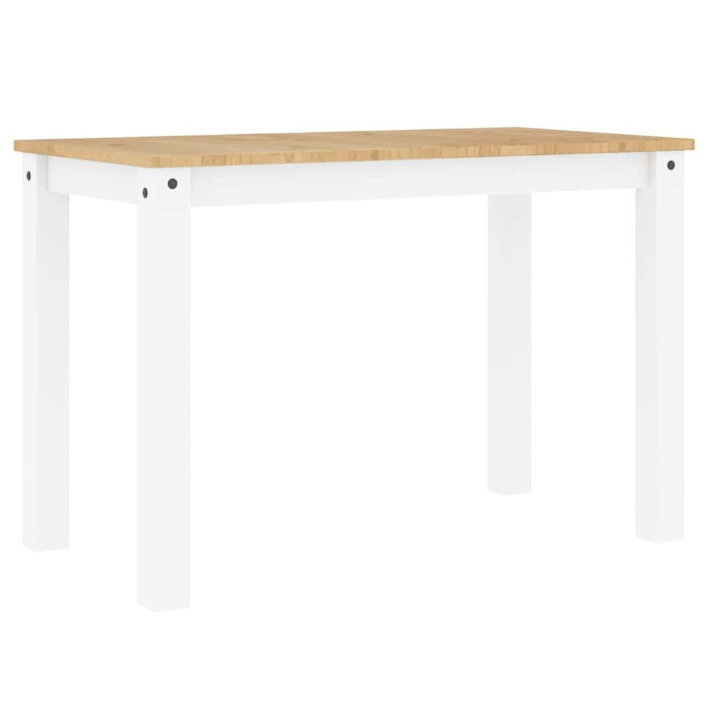 Table à manger panama blanc 112x60x75 cm bois massif de pin