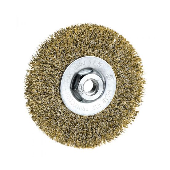Cr-05 brosse métal laiton circul.ondul. 115 mm alyco 197650