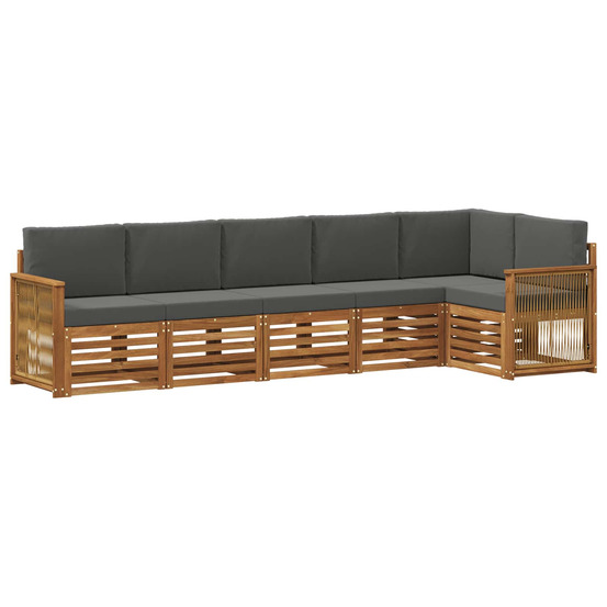 Ensemble de canapé d'angle 5 pcs naturel et anthracite