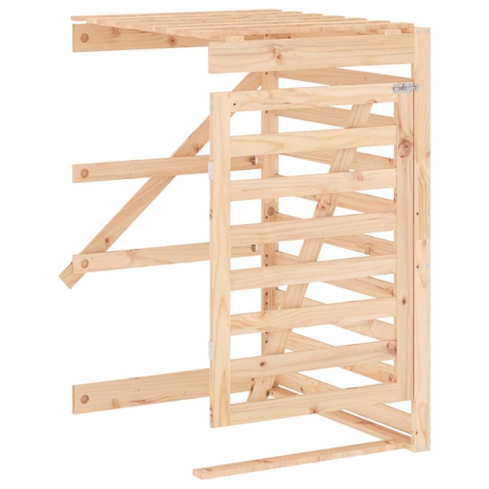 Extension d'abri pour poubelle sur roulettes bois massif pin