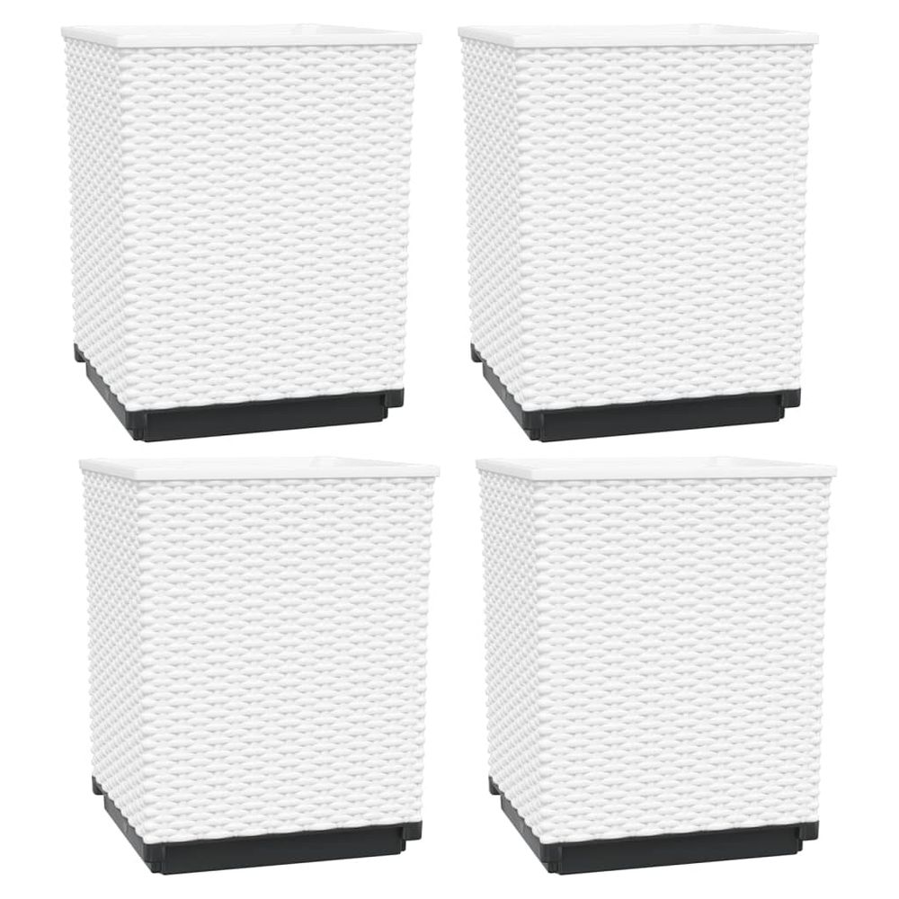 Jardinières 4 pcs blanc 30x30x37 cm polypropylène